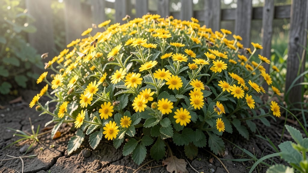 Potentilla Fruticosa with Golden Yellow Blooms