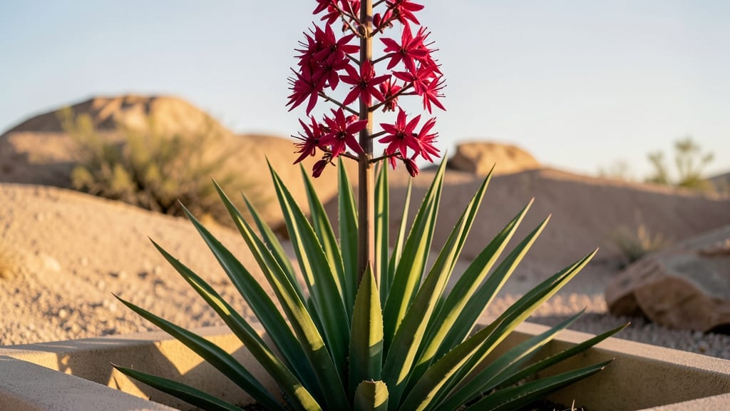 Red Yucca: Architectural Spikes with Star-Shaped Flowers