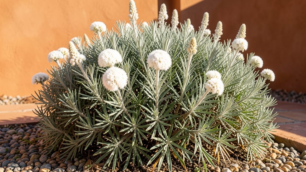 Cenizo Sage with White Flower Spikes