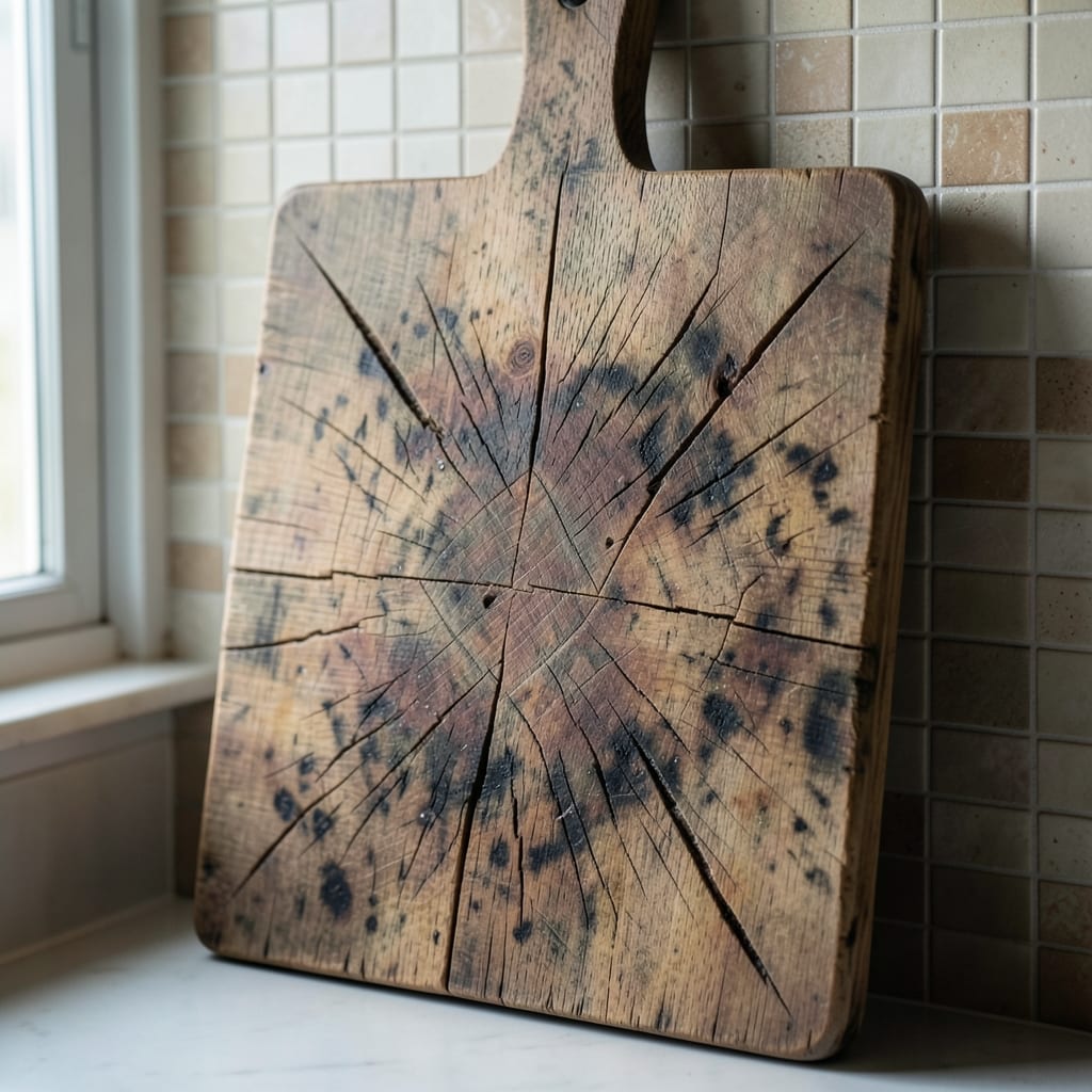 The wooden cutting board