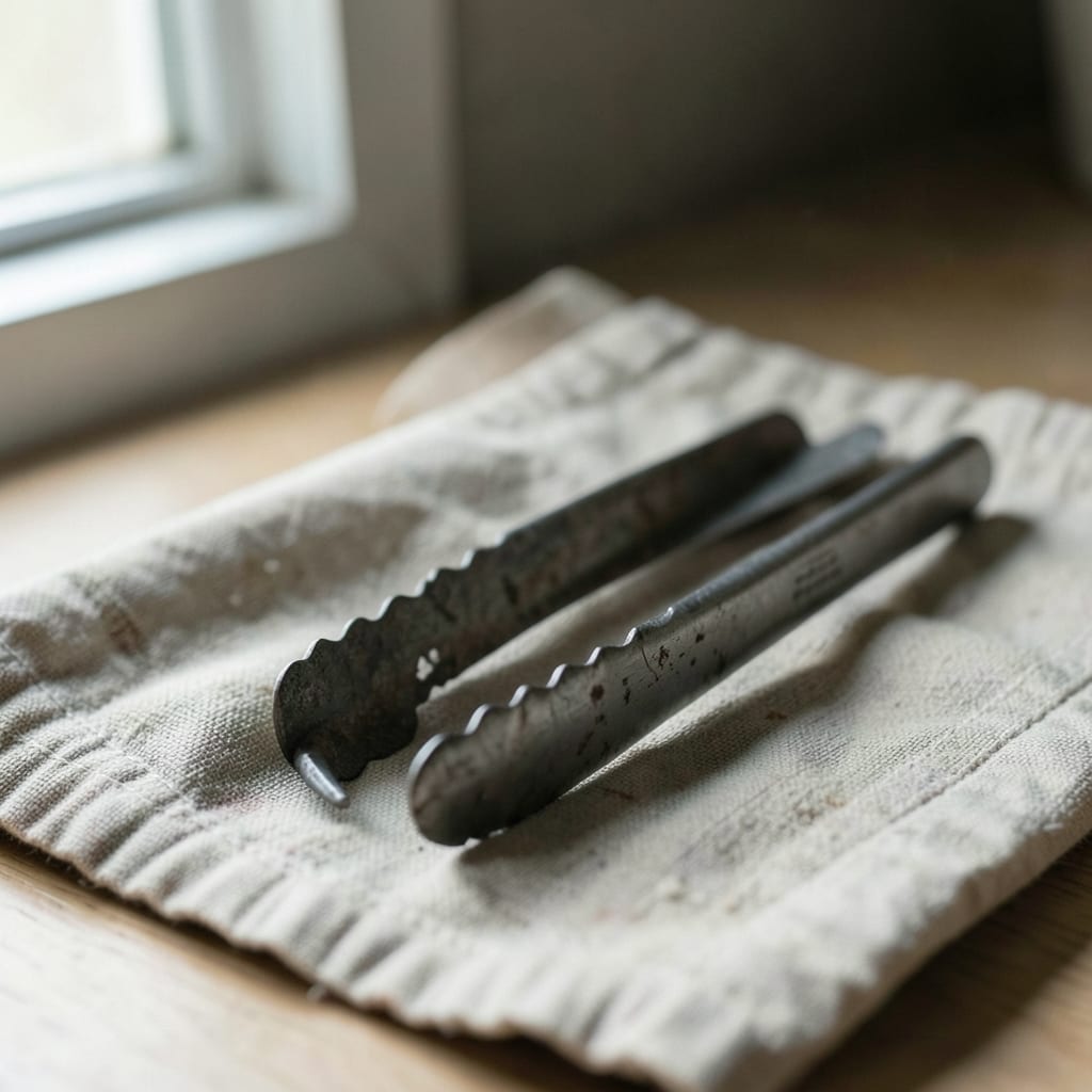 The metal tongs